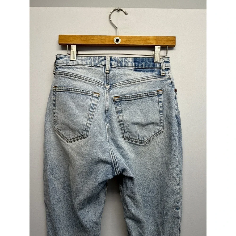 Abercrombie Fitch The Dad High‎ Rise Light Wash Distressed Knee Jeans Size 26 - Picture 11 of 13